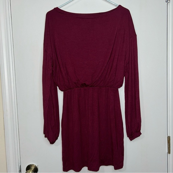 Lulu's Red Sheath Dress with Bishop Sleeves - Picture 7 of 9